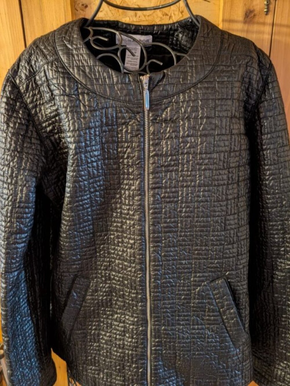 SAG HARBOR BLACK TEXTURED JACKET SIZE 12